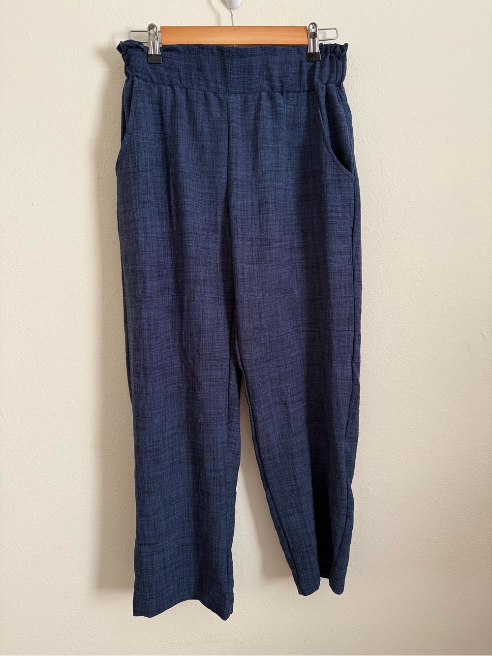 Women’s Navy Elastic-Waist Casual Pants